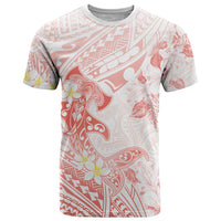 Polynesia Hammerhead Shark T Shirt Tropical Flowers Tribal Pattern Peach LT05 Peach - Polynesian Pride