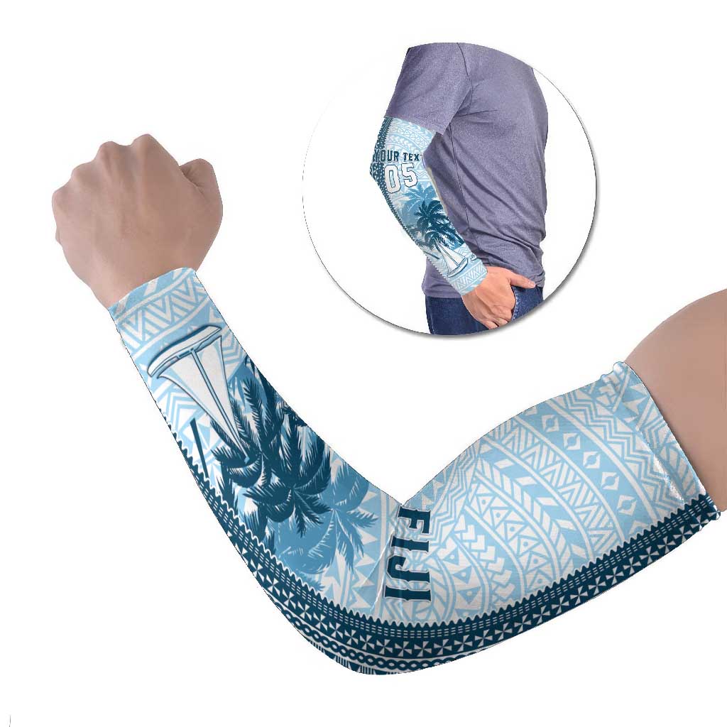 Fiji Regatta Arm Sleeves Palm Tree Tapa Pattern - Polynesian Pride