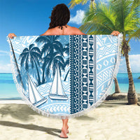 Fiji Regatta Beach Blanket Palm Tree Tapa Pattern - Polynesian Pride