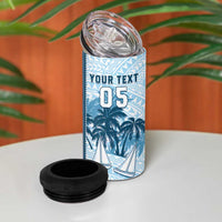 Custom Fiji Regatta 4 in 1 Can Cooler Tumbler Palm Tree Tapa Pattern - Polynesian Pride