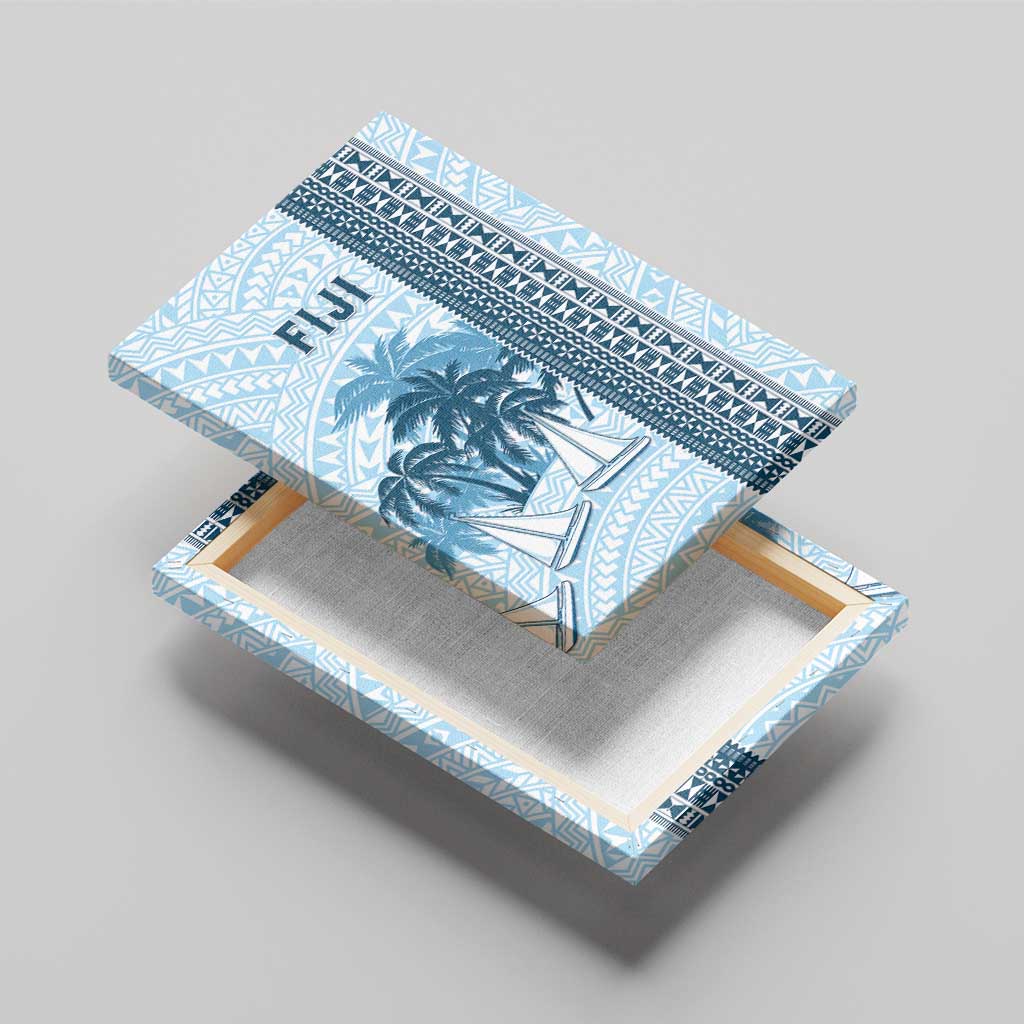 Fiji Regatta Canvas Wall Art Palm Tree Tapa Pattern - Polynesian Pride