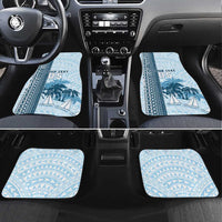 Fiji Regatta Car Mats Palm Tree Tapa Pattern LT05 Set 4pcs Blue - Polynesian Pride