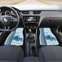 Fiji Regatta Car Mats Palm Tree Tapa Pattern LT05 Set 2pcs - Front Blue - Polynesian Pride