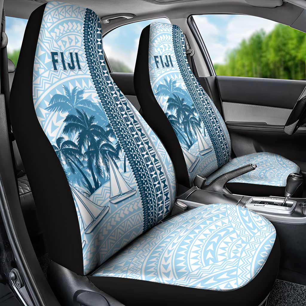 Fiji Regatta Car Seat Cover Palm Tree Tapa Pattern - Polynesian Pride