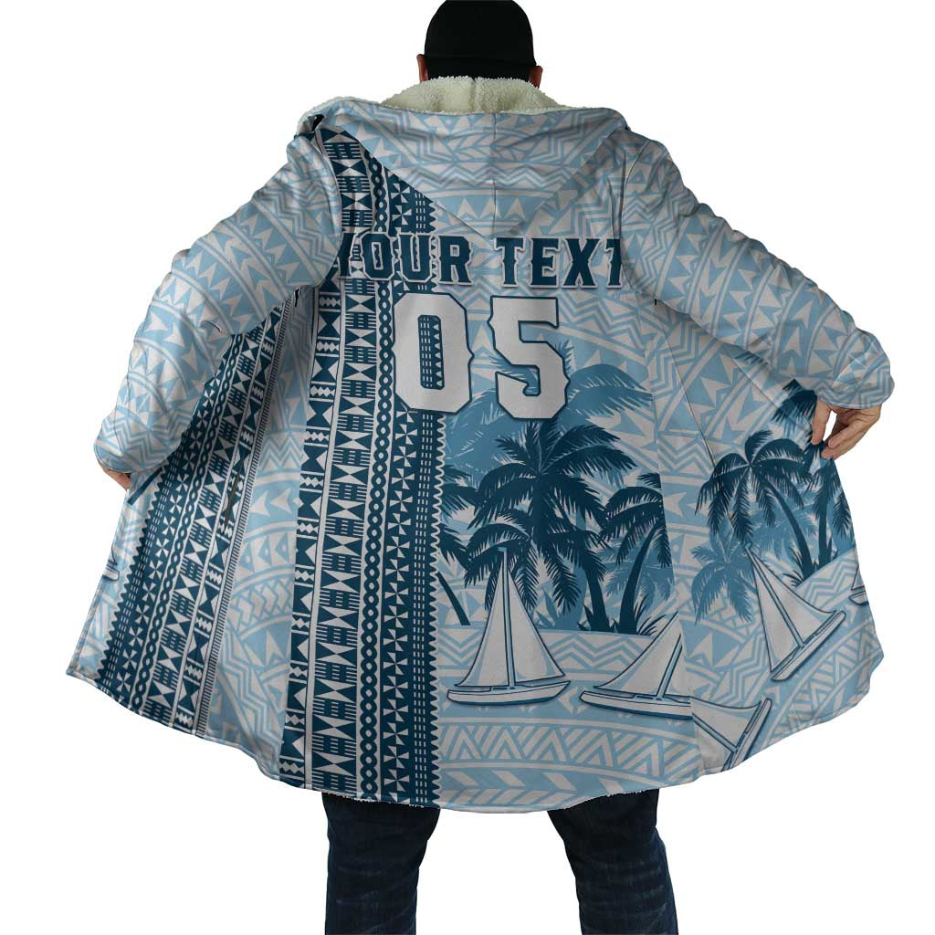 Custom Fiji Regatta Cloak Palm Tree Tapa Pattern - Polynesian Pride