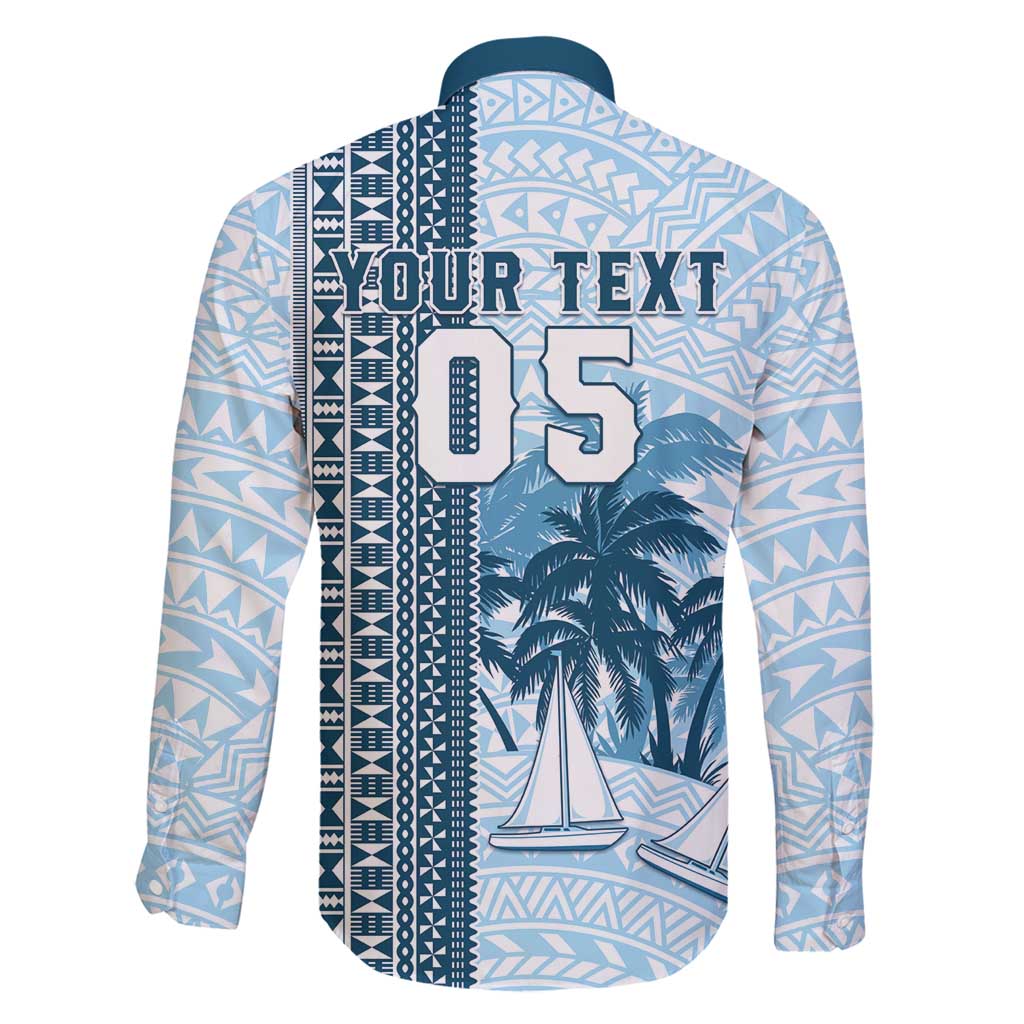 Custom Fiji Regatta Family Matching Mermaid Dress and Hawaiian Shirt Palm Tree Tapa Pattern - Polynesian Pride