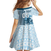 Custom Fiji Regatta Family Matching Tank Maxi Dress and Hawaiian Shirt Palm Tree Tapa Pattern - Polynesian Pride