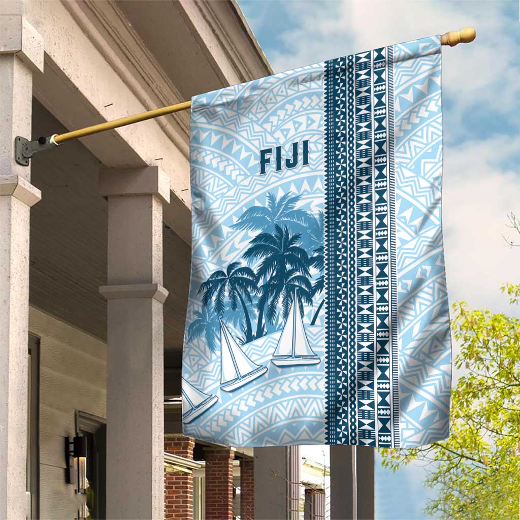 Fiji Regatta Garden Flag Palm Tree Tapa Pattern - Polynesian Pride