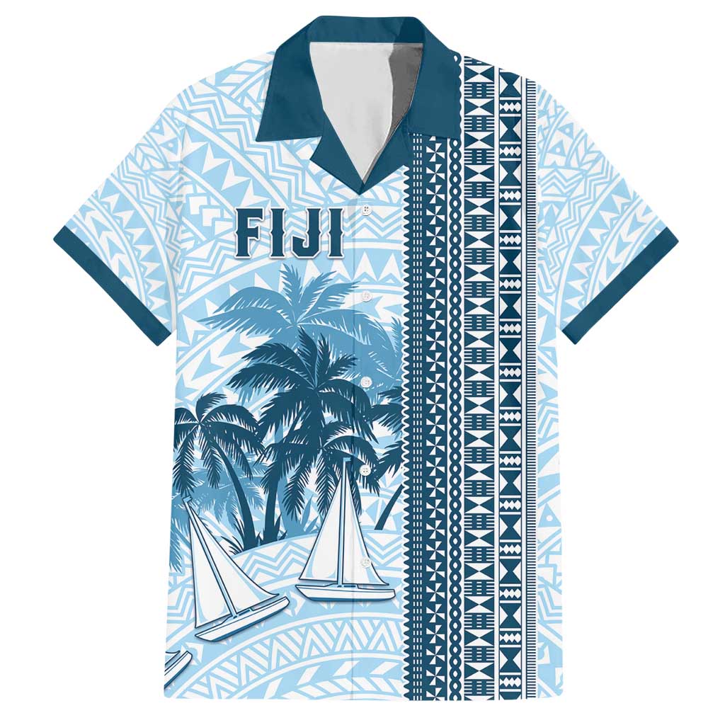 Custom Fiji Regatta Hawaiian Shirt Palm Tree Tapa Pattern - Polynesian Pride