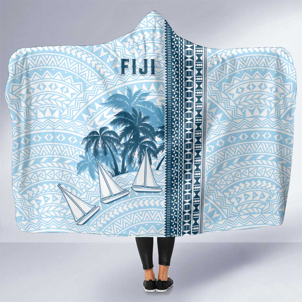 Fiji Regatta Hooded Blanket Palm Tree Tapa Pattern - Polynesian Pride