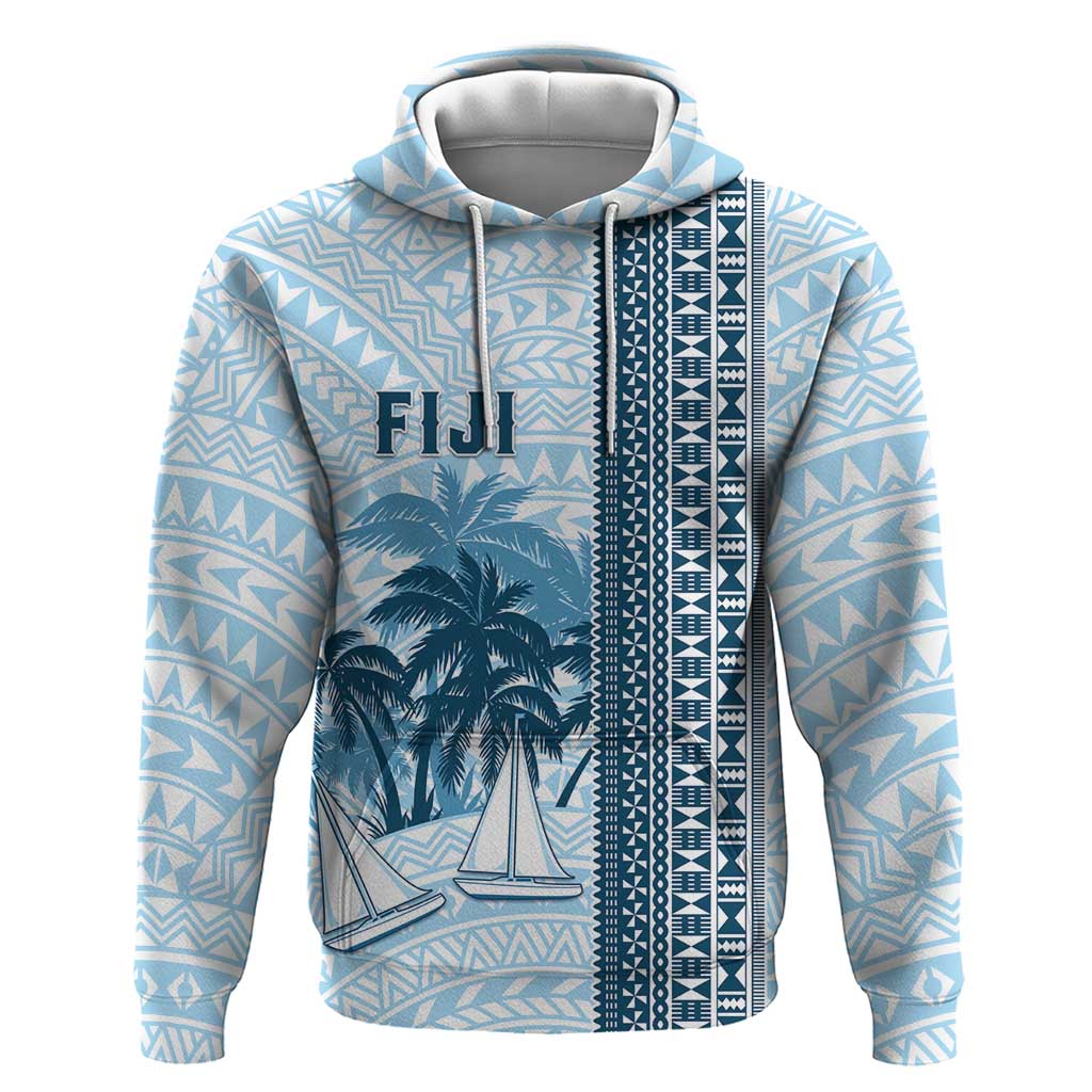 Custom Fiji Regatta Hoodie Palm Tree Tapa Pattern - Polynesian Pride
