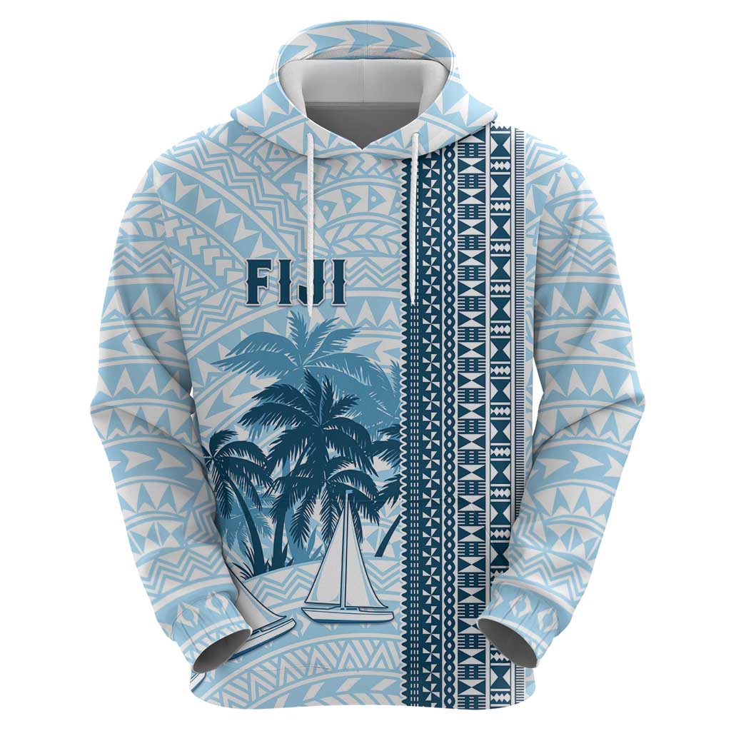 Custom Fiji Regatta Hoodie Palm Tree Tapa Pattern - Polynesian Pride
