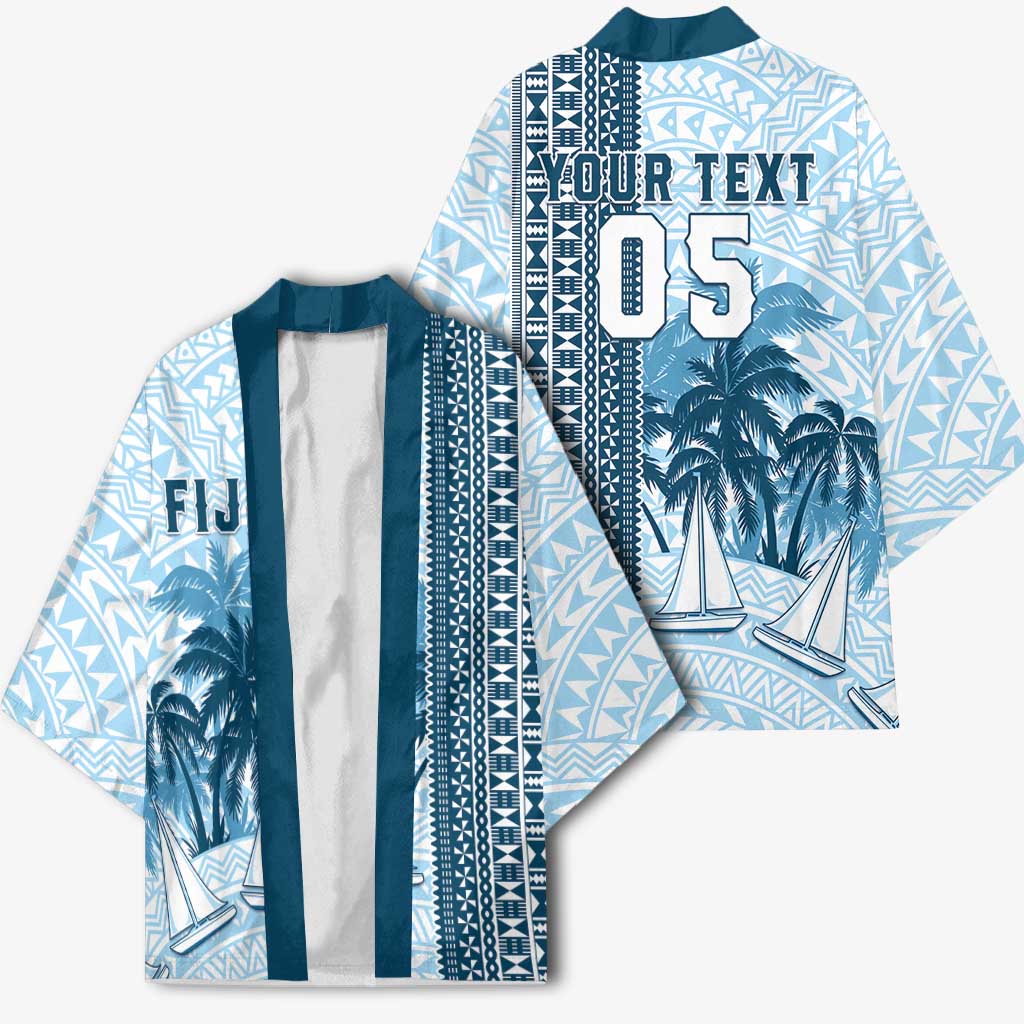 Custom Fiji Regatta Kimono Palm Tree Tapa Pattern LT05 - Polynesian Pride