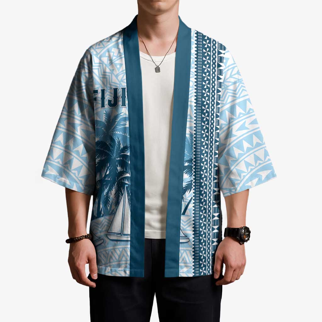 Custom Fiji Regatta Kimono Palm Tree Tapa Pattern LT05 - Polynesian Pride