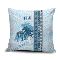 Fiji Regatta Pillow Cover Palm Tree Tapa Pattern LT05 Blue - Polynesian Pride