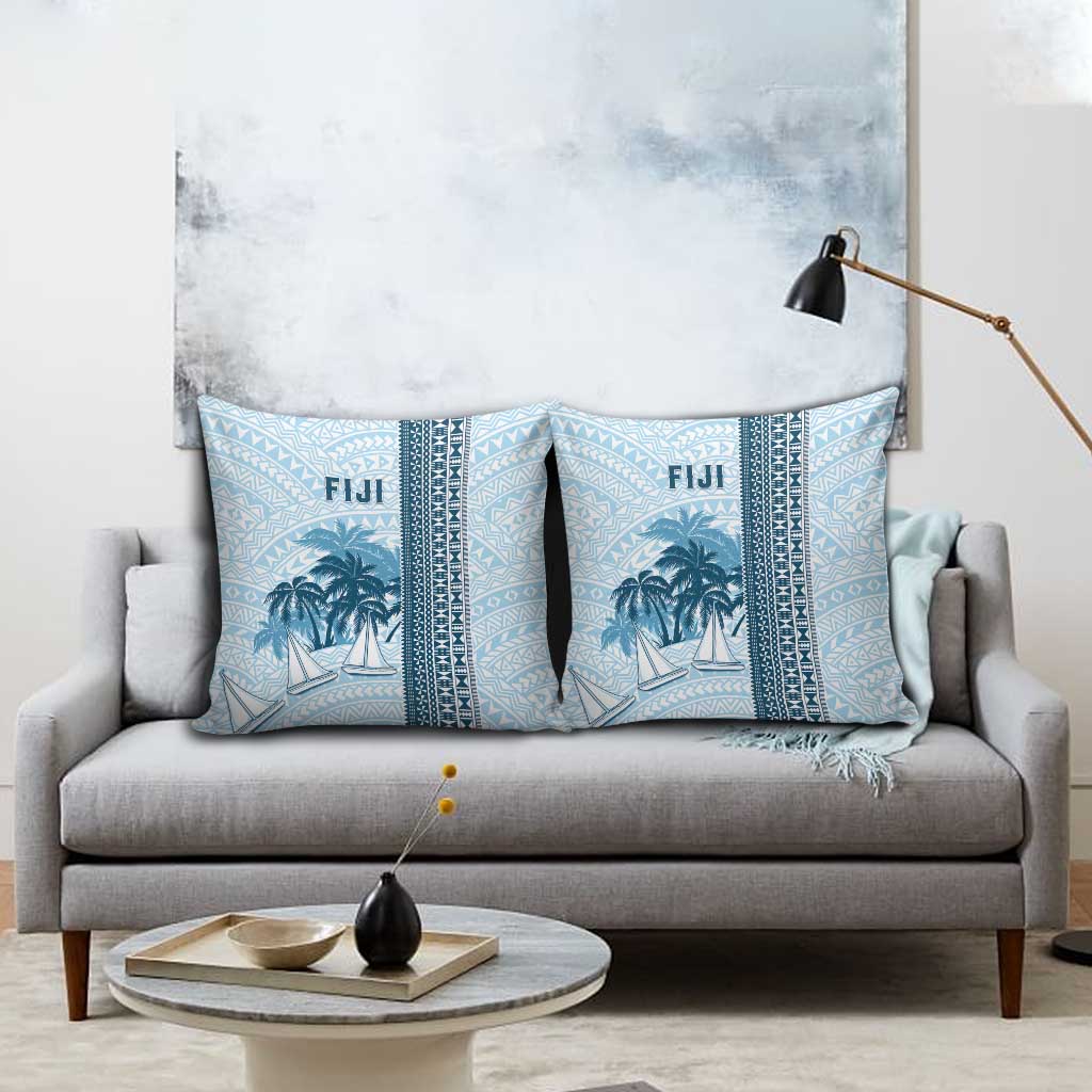 Fiji Regatta Pillow Cover Palm Tree Tapa Pattern LT05 - Polynesian Pride