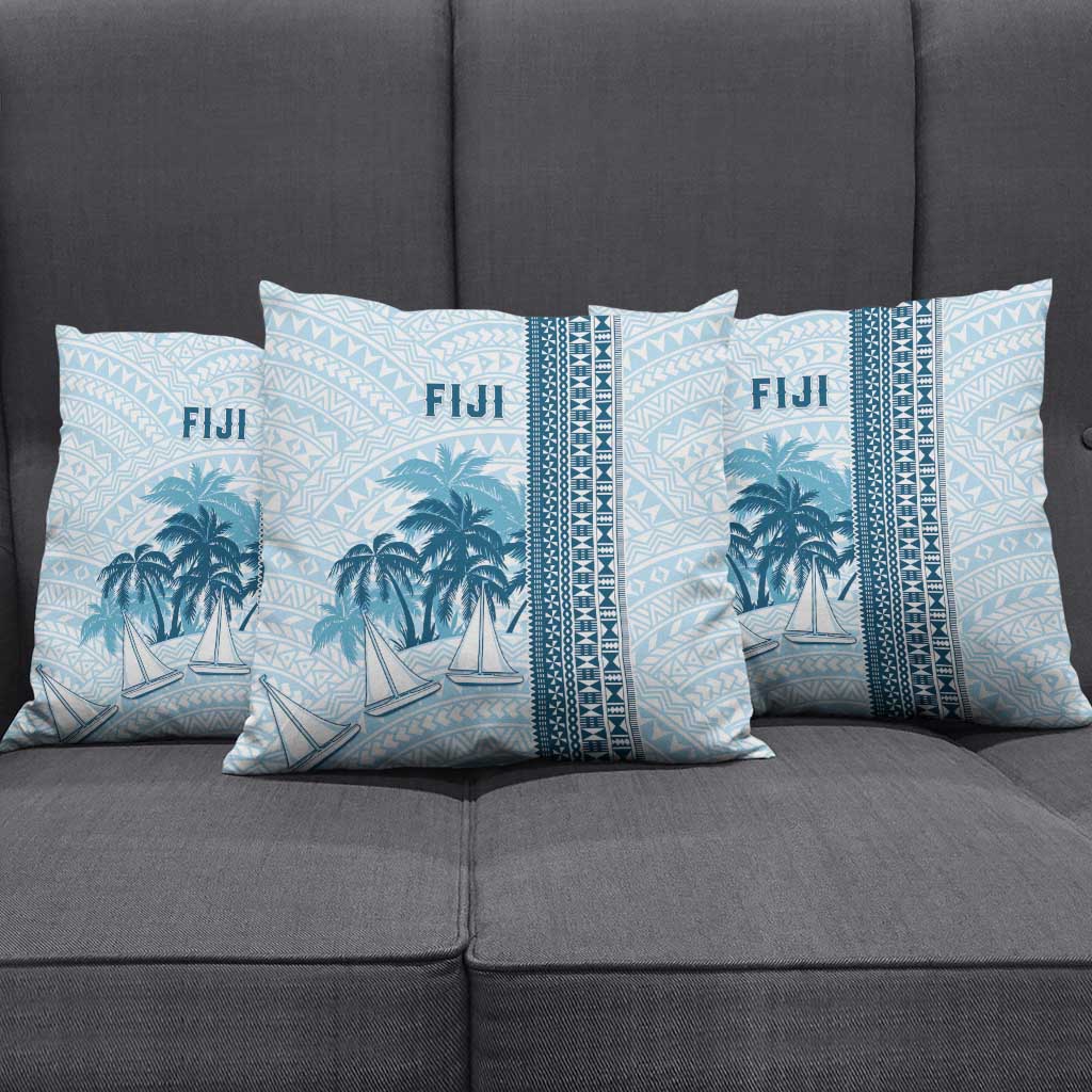 Fiji Regatta Pillow Cover Palm Tree Tapa Pattern LT05 - Polynesian Pride