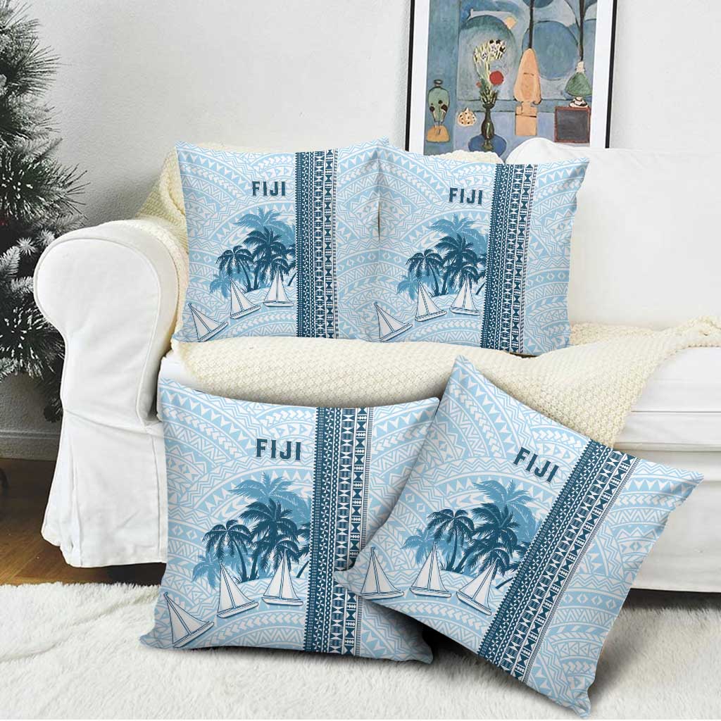 Fiji Regatta Pillow Cover Palm Tree Tapa Pattern LT05 - Polynesian Pride
