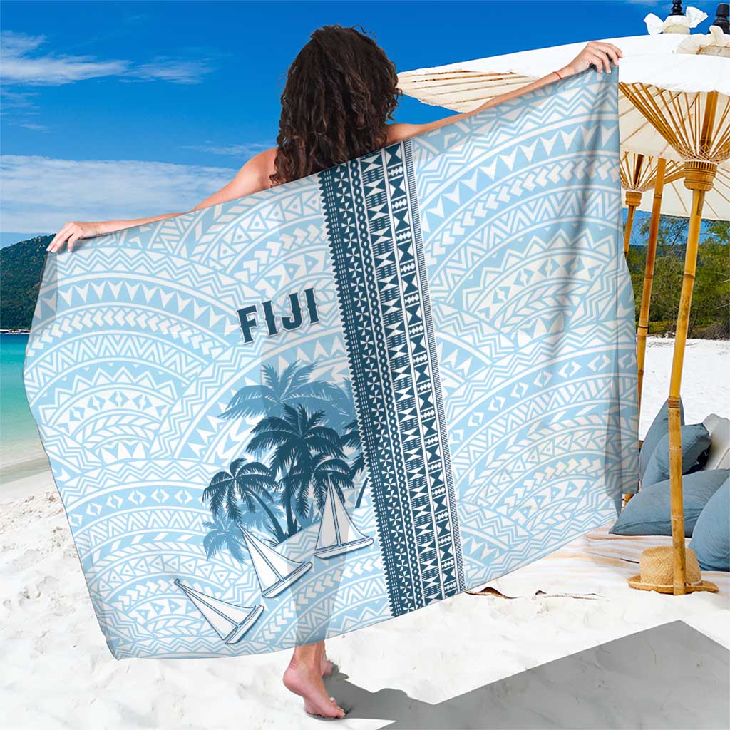 Fiji Regatta Sarong Palm Tree Tapa Pattern LT05 One Size 44 x 66 inches Blue - Polynesian Pride