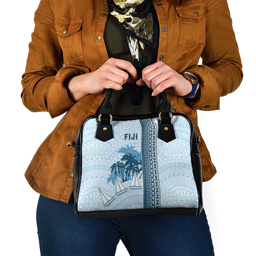 Fiji Regatta Shoulder Handbag Palm Tree Tapa Pattern - Polynesian Pride
