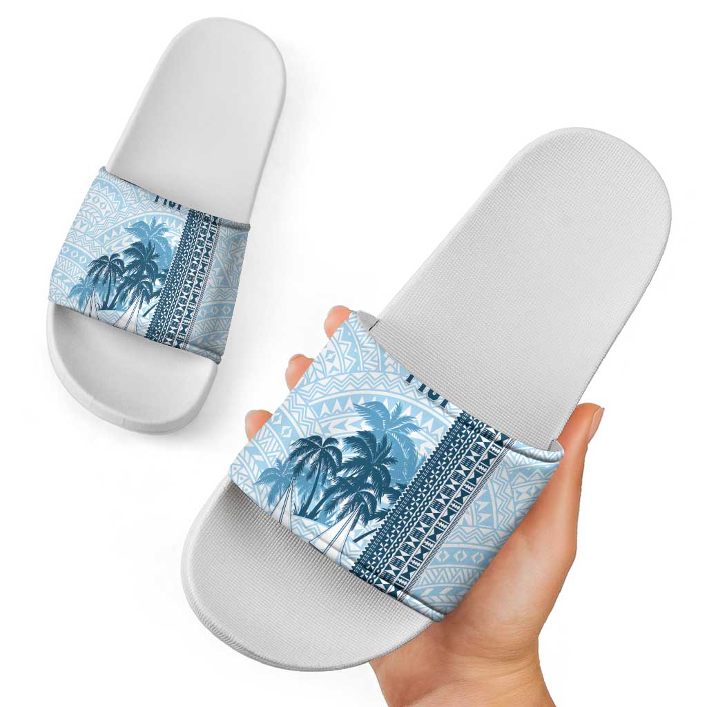 Fiji Regatta Slide Sandals Palm Tree Tapa Pattern LT05 - Polynesian Pride