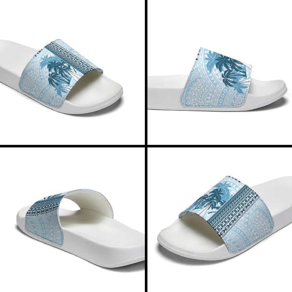 Fiji Regatta Slide Sandals Palm Tree Tapa Pattern LT05 - Polynesian Pride