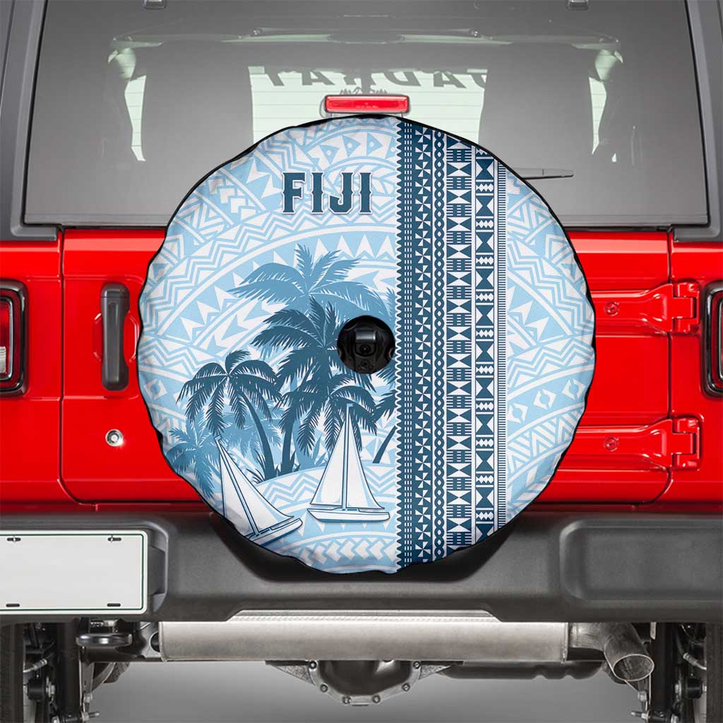 Fiji Regatta Spare Tire Cover Palm Tree Tapa Pattern - Polynesian Pride