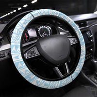 Fiji Regatta Steering Wheel Cover Palm Tree Tapa Pattern - Polynesian Pride