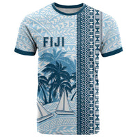 Custom Fiji Regatta T Shirt Palm Tree Tapa Pattern - Polynesian Pride