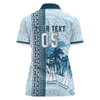 Custom Fiji Regatta Women Polo Shirt Palm Tree Tapa Pattern LT05 - Polynesian Pride