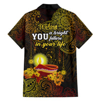 Happy Diwali Festival Family Matching Tank Maxi Dress and Hawaiian Shirt Diya Lamp Hibiscus Polynesian Pattern LT05 - Polynesian Pride