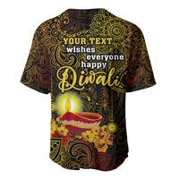 Personalized Happy Diwali Festival Baseball Jersey Diya Lamp Hibiscus Polynesian Pattern LT05 - Polynesian Pride