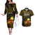 personalized-happy-diwali-festival-couples-matching-off-the-shoulder-long-sleeve-dress-and-hawaiian-shirt-diya-lamp-hibiscus-polynesian-pattern