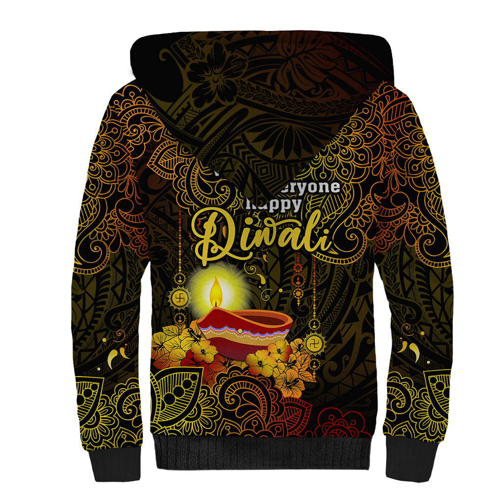 personalized-happy-diwali-festival-sherpa-hoodie-diya-lamp-hibiscus-polynesian-pattern