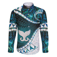 Aotearoa New Zealand Family Matching Mermaid Dress and Hawaiian Shirt Maori Wera Paua Shell Teal Glitter