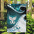 Aotearoa New Zealand Garden Flag Maori Wera Paua Shell Teal Glitter