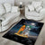 Hawaii Halloween Area Rug Hallowaiian Skeleton Surf