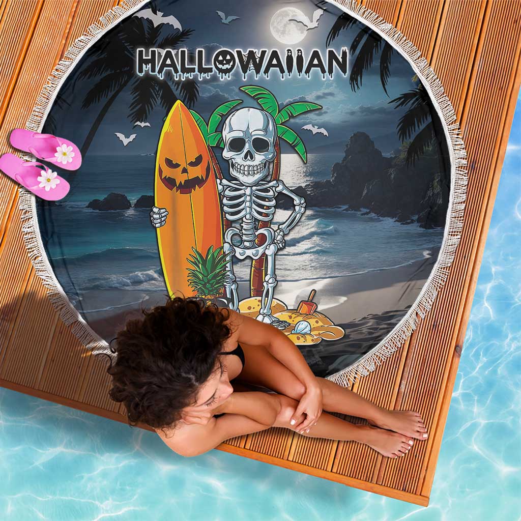 Hawaii Halloween Beach Blanket Hallowaiian Skeleton Surf