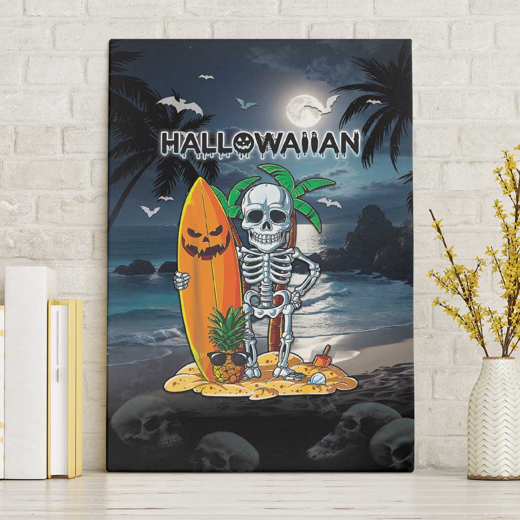 Hawaii Halloween Canvas Wall Art Hallowaiian Skeleton Surf