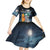 Personalised Hawaii Halloween Kid Short Sleeve Dress Hallowaiian Skeleton Surf