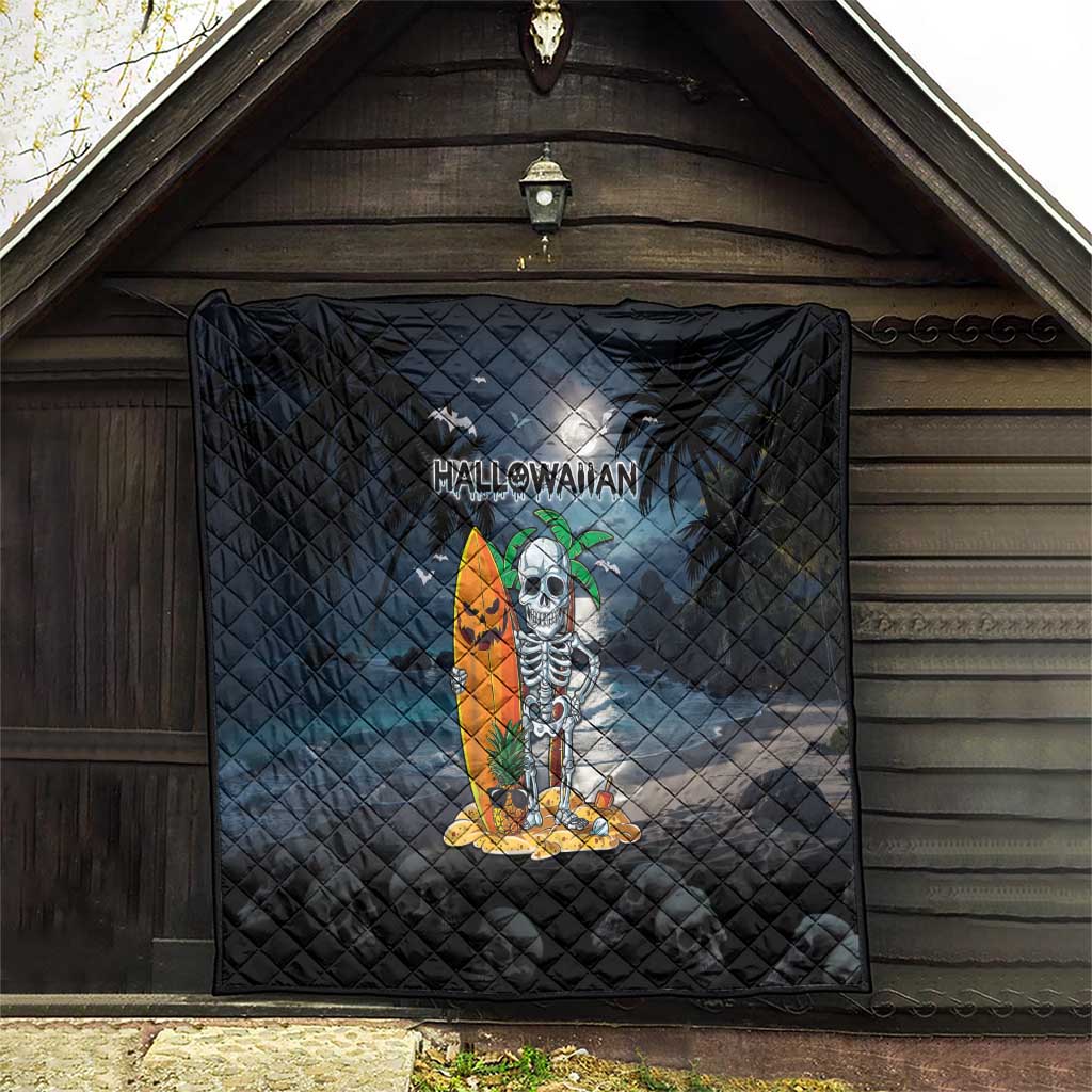 Hawaii Halloween Quilt Hallowaiian Skeleton Surf