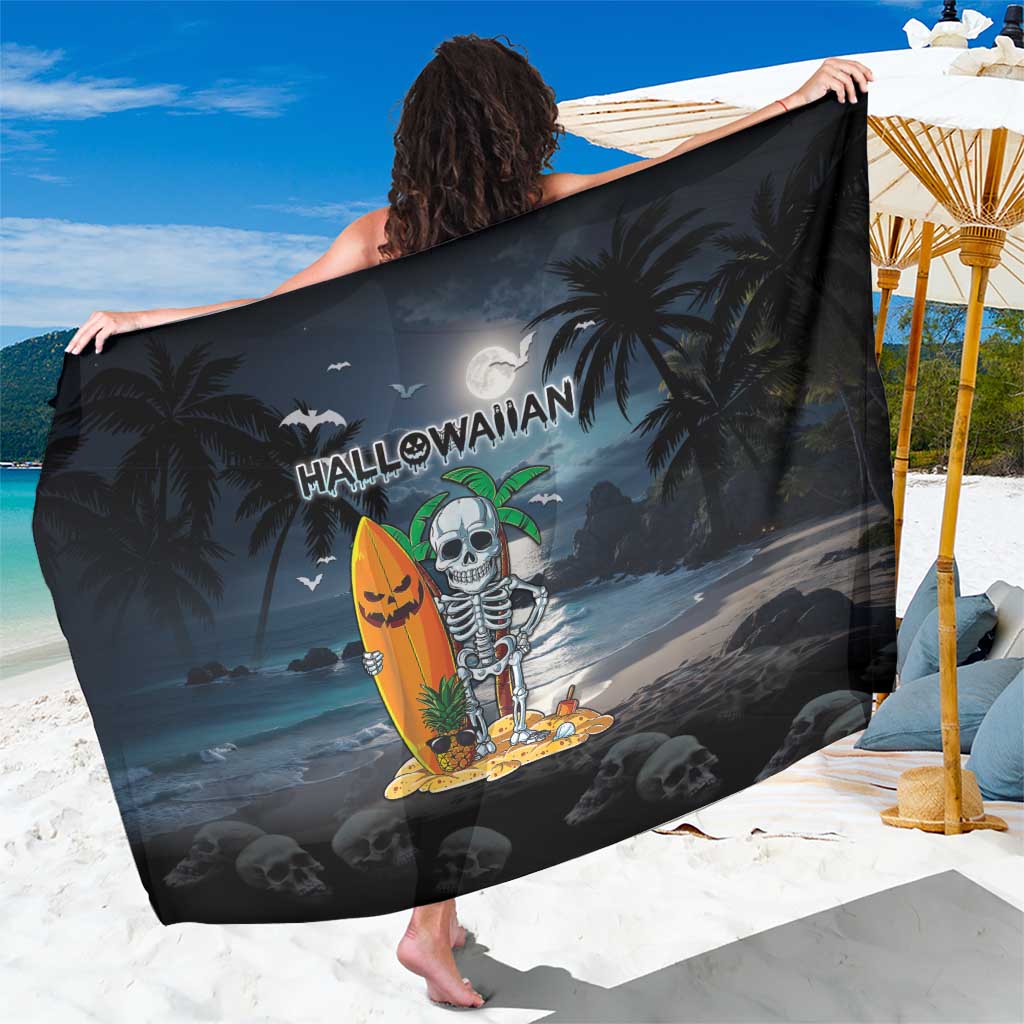 Hawaii Halloween Sarong Hallowaiian Skeleton Surf