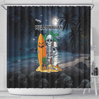 Hawaii Halloween Shower Curtain Hallowaiian Skeleton Surf LT05 - Polynesian Pride