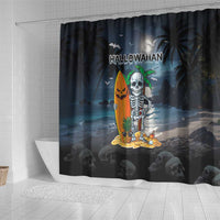 Hawaii Halloween Shower Curtain Hallowaiian Skeleton Surf LT05 - Polynesian Pride