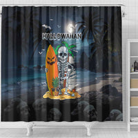 Hawaii Halloween Shower Curtain Hallowaiian Skeleton Surf LT05 - Polynesian Pride