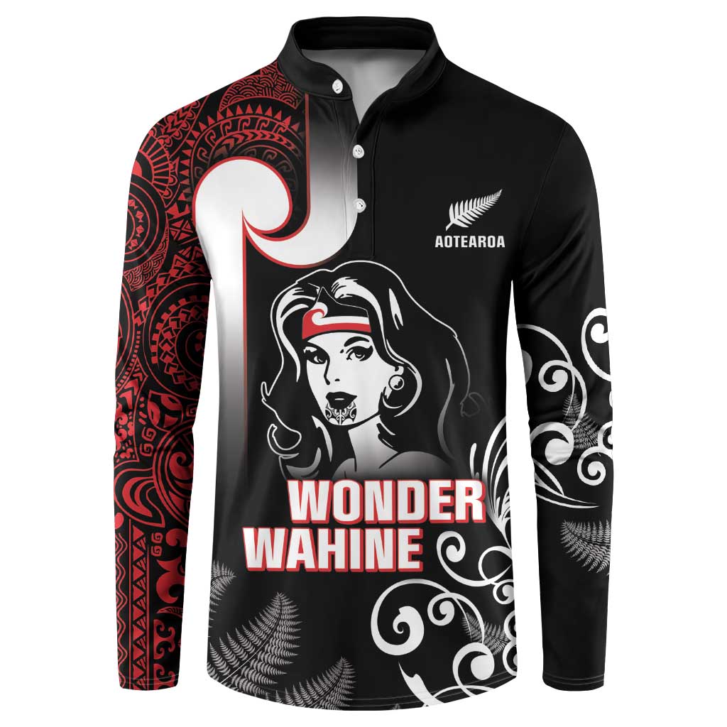 New Zealand Aotearoa Mana Wahine Button Sweatshirt