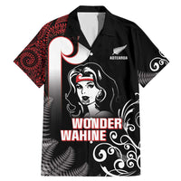 New Zealand Aotearoa Mana Wahine Family Matching Mermaid Dress and Hawaiian Shirt LT05 Dad's Shirt - Short Sleeve Black - Polynesian Pride