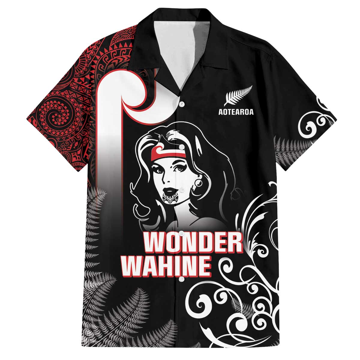 New Zealand Aotearoa Mana Wahine Family Matching Off The Shoulder Long Sleeve Dress and Hawaiian Shirt