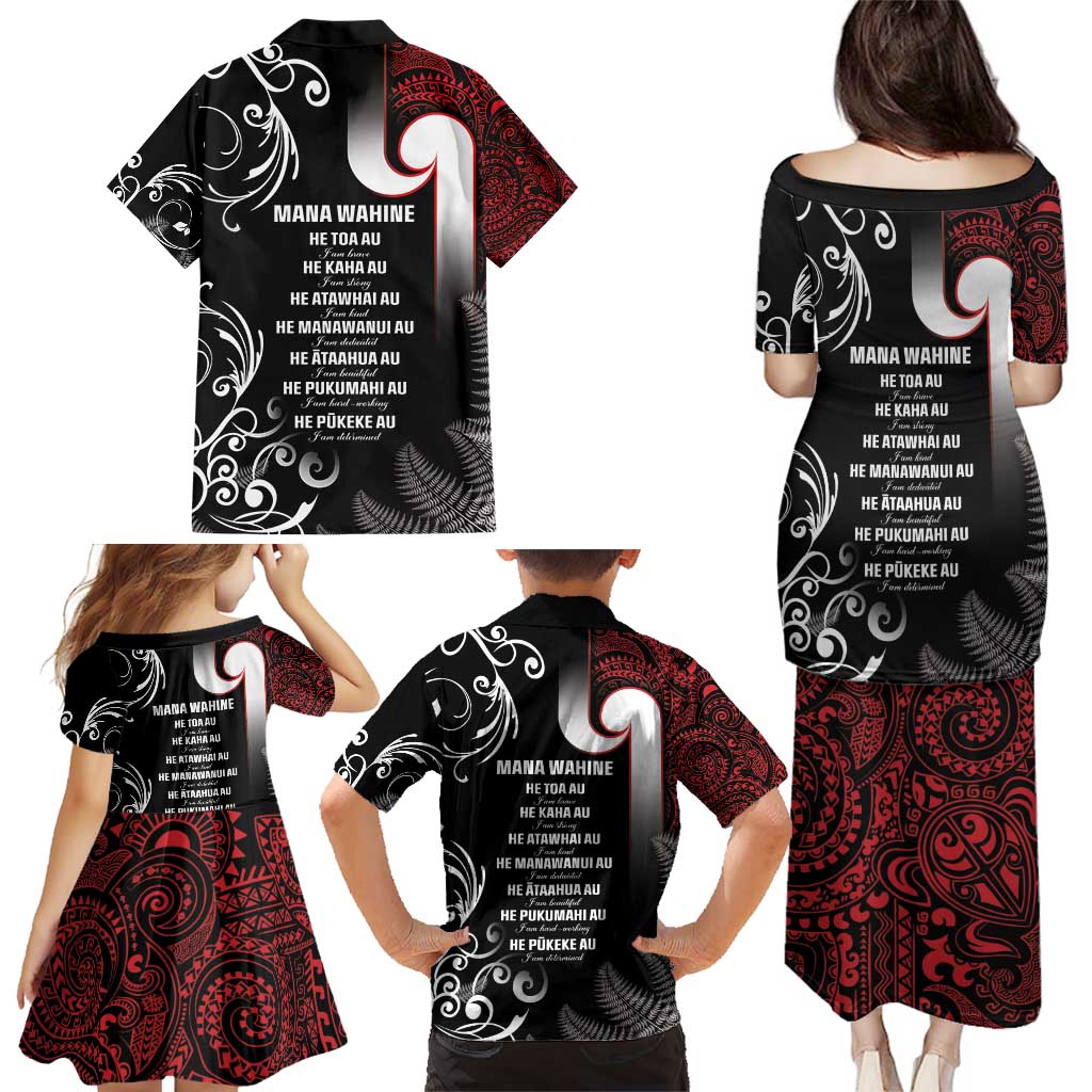 New Zealand Aotearoa Mana Wahine Family Matching Puletasi and Hawaiian Shirt LT05 - Polynesian Pride