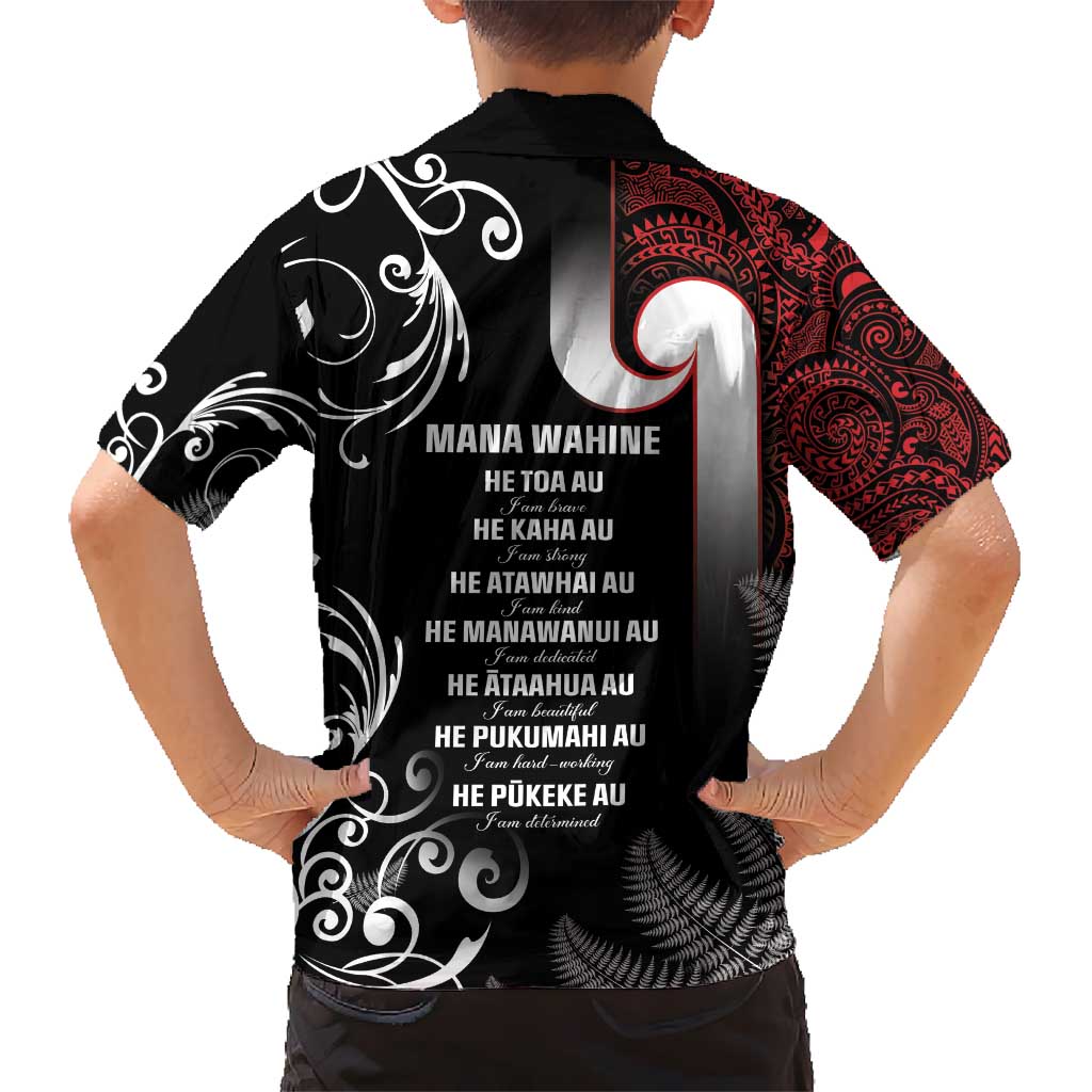 New Zealand Aotearoa Mana Wahine Kid Hawaiian Shirt